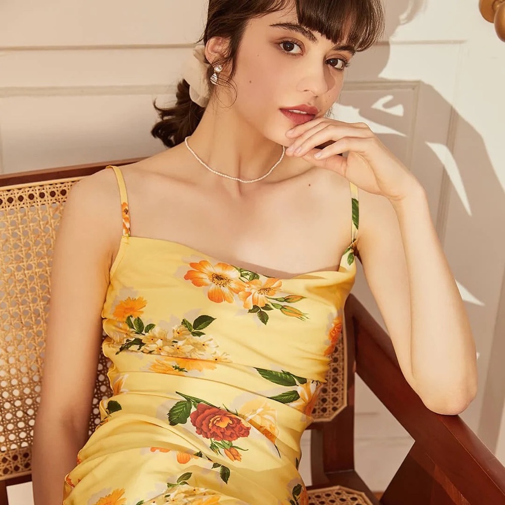 Amira French Satin Slip Dress